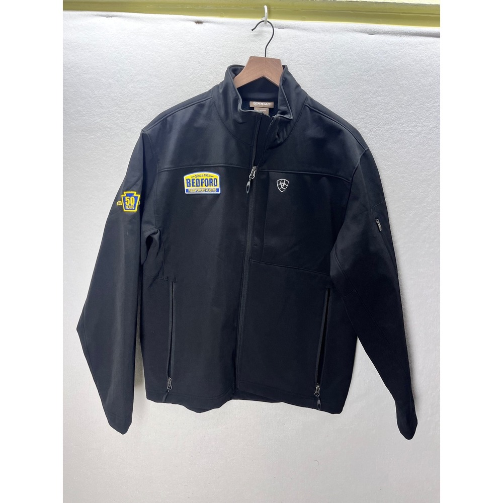 Ariat Vernon 2.0 Softshell Jacket Mens M Black NEW Bedford Plastics Patch